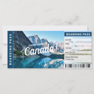 Canada Verrassingsreis instapkaart cadeaukaartje