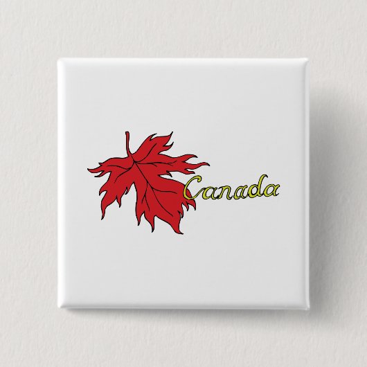 Canada Vierkante Button 5,1 Cm (Voorkant)
