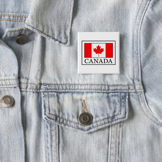 Canada Vierkante Button 5,1 Cm (In situ)