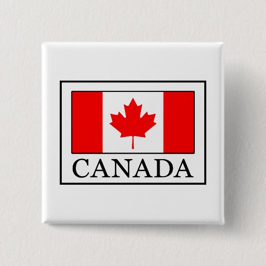 Canada Vierkante Button 5,1 Cm (Voorkant)