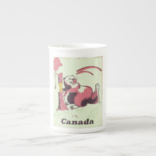 Canada vintage bever reisposter porselein kop