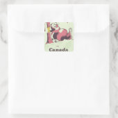 Canada vintage bever reisposter vierkante sticker (Tas)