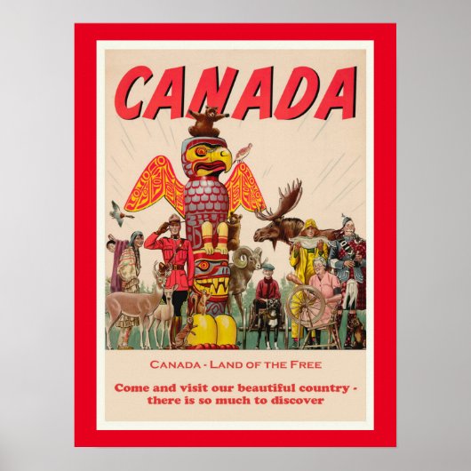 Canada, vintage-reis poster (Voorkant)