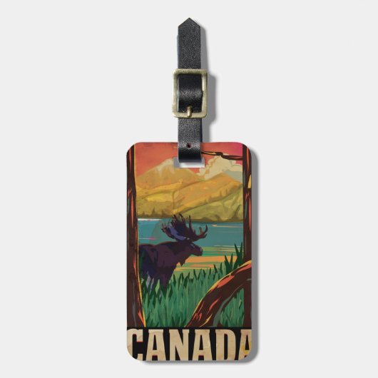 Canada Vintage Travel Poster Bagagelabel (Voorkant verticaal)