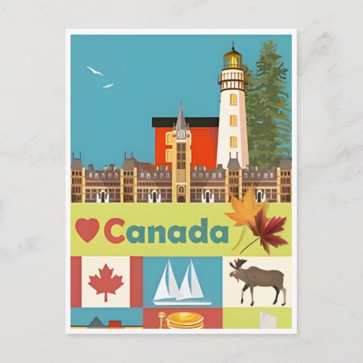 Canada Vintage Travel vuurtoren retro alberta Briefkaart (Voorkant)