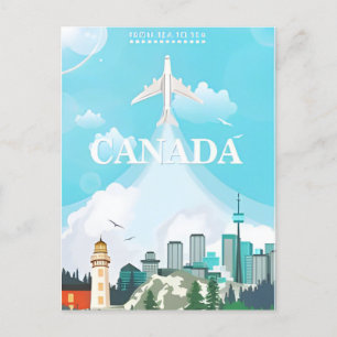 Canada Vintage Travel vuurtoren retro alberta Briefkaart