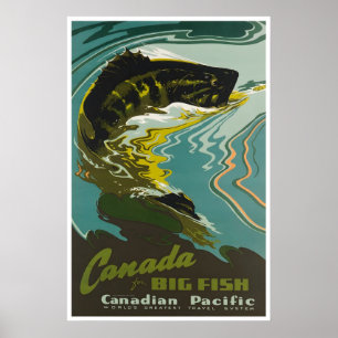 Canada Visposter voor Vissen Hengelaarskunst Retro Poster
