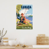 Canada Visserij Kunst Reisposter Angler's Retro Poster (Keuken)