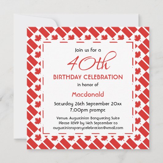 CANADA VLAG Aangepaste Verjaardag Viering Kaart (Voorkant)