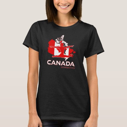 Canada Vlag Acrobat Meisjes Tumbling Team Canadese T-shirt (Voorkant)