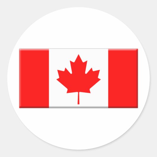Canada-vlag-afgeschuinde rand ronde sticker (Voorkant)