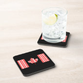 CANADA VLAG BAR CODE Canadese Barcode Drankjes Onderzetter (Rechterzijde)