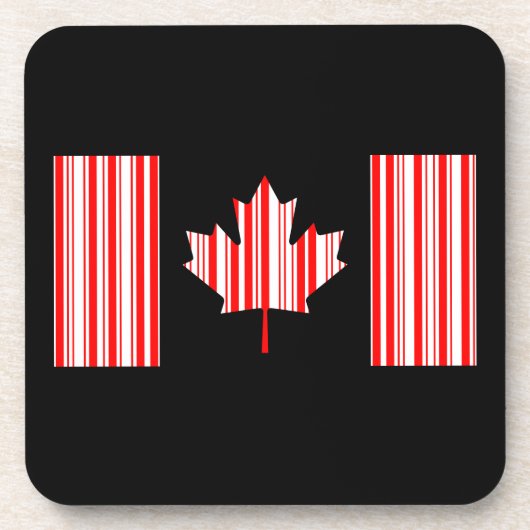 CANADA VLAG BAR CODE Canadese Barcode Drankjes Onderzetter (Voorkant)
