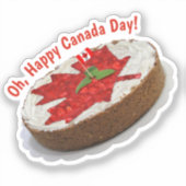 Canada Vlag Cake Esdoornblad Sticker (Voorkant)