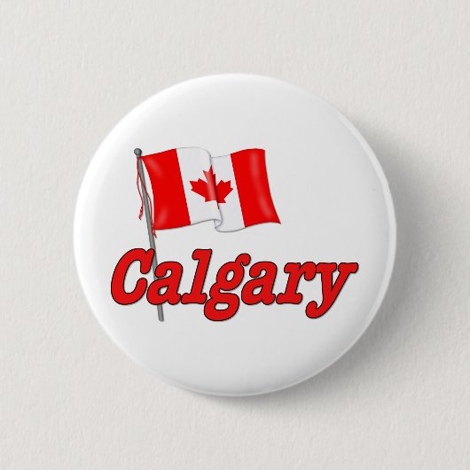 Canada Vlag - Calgary Ronde Button 5,7 Cm (Voorkant)