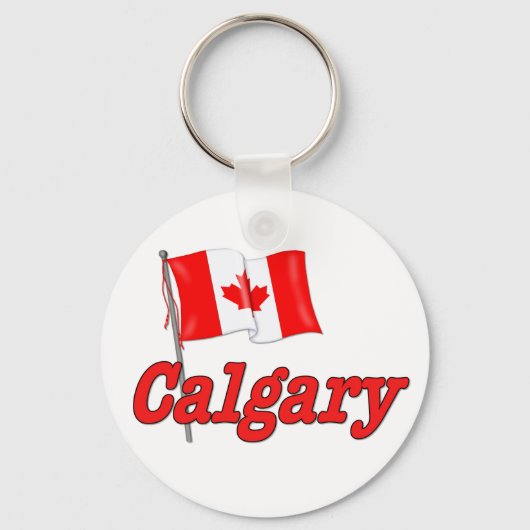 Canada Vlag - Calgary Sleutelhanger (Voorkant)