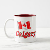Canada Vlag - Calgary Tweekleurige Koffiemok (Links)