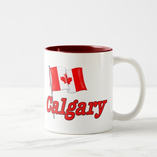 Canada Vlag - Calgary Tweekleurige Koffiemok (Rechts)