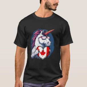 Canada Vlag Canada Esblad Eenhoorn Hart Canadi T-shirt