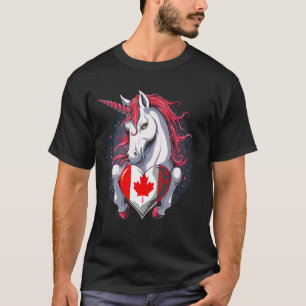 Canada Vlag Canada Esdoornblad Eenhoorn Hart Canad T-shirt