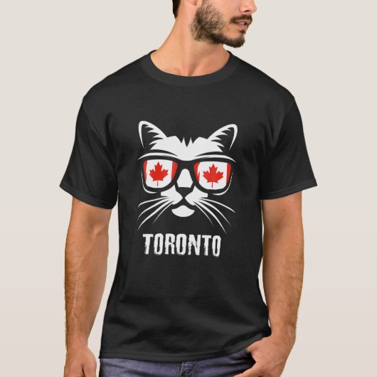 Canada Vlag Canadese kat Maple Leaf Oronto T-shirt (Voorkant)
