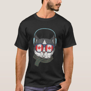 Canada vlag Canadese kat zonnebrillen Funny Mannen T-shirt