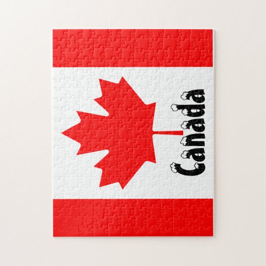 Canada vlag Canadese kleuren rode witte mantel Lea Legpuzzel (Verticaal)