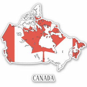 Canada Vlag Charmante Patriottische Kaart Sticker