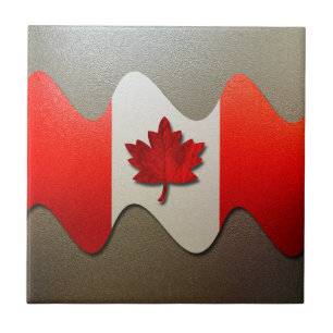 Canada Vlag-Chroom door Shirley Taylor Tegeltje