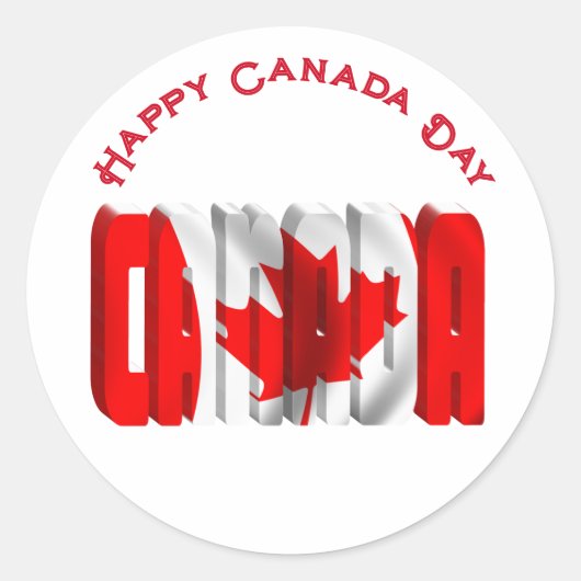Canada Vlag Dag CANADA Ronde Sticker (Voorkant)