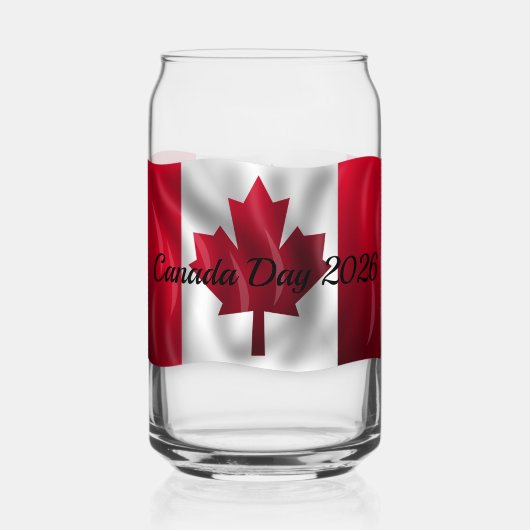 Canada Vlag Drinkware Set Blikvorm Glas (Achterkant)