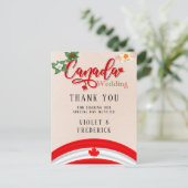 Canada vlag en Florals Weddenschap Dank je wel Briefkaart (Staand voorkant)