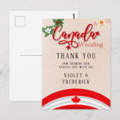 Canada vlag en Florals Weddenschap Dank je wel Briefkaart (Voorkant / Achterkant)