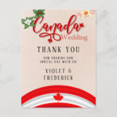 Canada vlag en Florals Weddenschap Dank je wel Briefkaart (Voorkant)