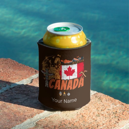 Canada Vlag en Grizzly Beer Vakantie Blikjeskoeler (Insitu Zwembad)