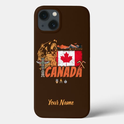 Canada  Vlag en Grizzly Beer Vakantie Case-Mate iPhone Case (Achterkant)