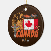 Canada  Vlag en Grizzly Beer Vakantie Keramisch Ornament (Links)