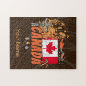 Canada Vlag en Grizzly Beer Vakantie Legpuzzel (Horizontaal)