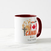 Canada  Vlag en Grizzly Beer Vakantie Mok (Voorkant rechts)