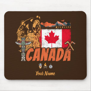 Canada  Vlag en Grizzly Beer Vakantie Muismat