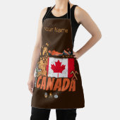 Canada Vlag en Grizzly Beer Vakantie Schort (Insitu)