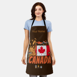 Canada  Vlag en Grizzly Beer Vakantie Schort