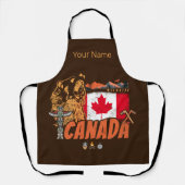 Canada Vlag en Grizzly Beer Vakantie Schort (Voorkant)