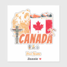 Canada  Vlag en Grizzly Beer Vakantie