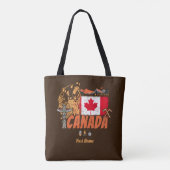 Canada Vlag en Grizzly Beer Vakantie Tote Bag (Achterkant)