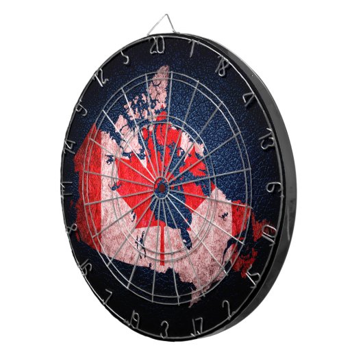 Canada vlag en kaart dartbord (Voorkant Rechts)