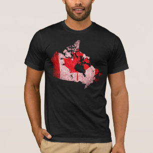 Canada vlag en kaart t-shirt