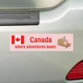 Canada Vlag en Landkaart Bumpersticker (Op auto)