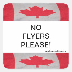 Canada Vlag Geen Flyers Gelieve te Stickers