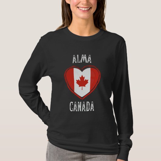 Canada Vlag Hart Alma City T-shirt (Voorkant)